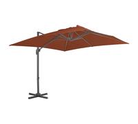 vidaXL Sombrilla de jardín voladiza con poste de aluminio color terracota 400x300 cm