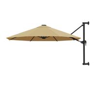vidaXL Sombrilla de pared taupe con barra de metal 300 cm