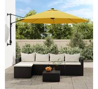 vidaXL Sombrilla de pared con LED amarillo 290 cm