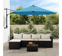 vidaXL Sombrilla de pared con LED Verde azul mar 290 cm