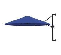 vidaXL Sombrilla de pared con palo de metal azul 300 cm