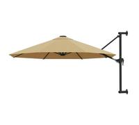 vidaXL Sombrilla de pared taupe con barra de metal 300 cm
