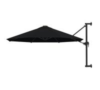 vidaXL Sombrilla de pared con palo de metal - Parasol exterior 300 cm, negro