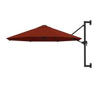 vidaXL Sombrilla de pared con palo de metal terracota 300 cm