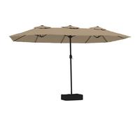 vidaXL Sombrilla doble gris taupe 449x265 cm