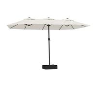 vidaXL Sombrilla doble 449x245 cm – Blanco, Verde, Antracita