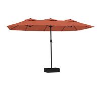 vidaXL Sombrilla de jardín doble color terracota 449x265 cm