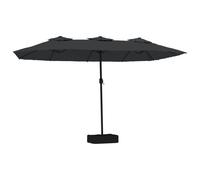 vidaXL Sombrilla doble de jardín con luces LED negro 449x265 cm