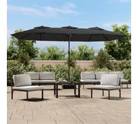 vidaXL Sombrilla doble de jardín con luces LED antracita 449x265 cm