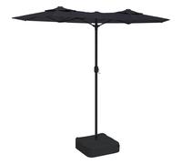 vidaXL Sombrilla doble de jardín con luces LED negro 316x145 cm