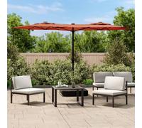 vidaXL Sombrilla doble con luces LED 316x240 cm Color Blanco, Verde, Antracita Terracotta
