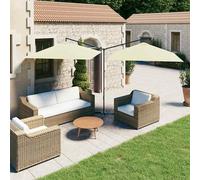 vidaXL Sombrilla doble con poste de acero 600x300 cm Color Verde, Arena, Antracita Sand