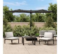 vidaXL Sombrilla doble 316x240 cm Color Blanco, Verde, Antracita Anthracite