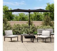 vidaXL Sombrilla doble de jardín negra 316x145 cm