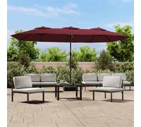 vidaXL Sombrilla doble celeste 449x245 cm Color Rojo, Terracota, Negro Red