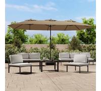 vidaXL Sombrilla doble gris taupe 449x265 cm