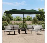 vidaXL Sombrilla doble verde 449x265 cm