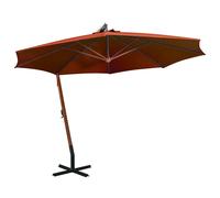 vidaXL Sombrilla jardín colgante palo madera abeto terracota 3,5x2,9 m