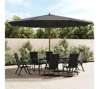 vidaXL Sombrilla jardín con poste de madera gris antracita 400x273 cm