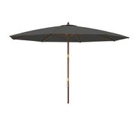 vidaXL Sombrilla jardín con poste de madera gris antracita 400x273 cm