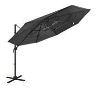 vidaXL Sombrilla jardín de 4 niveles palo de aluminio antracita 3x3 cm