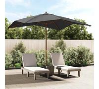 vidaXL Sombrilla jardín poste de madera gris antracita 300x300x273 cm