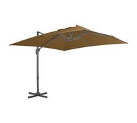 vidaXL Sombrilla jardín voladiza con palo de aluminio taupe 300x300 cm