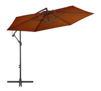 vidaXL Sombrilla jardín voladiza con palo de aluminio terracota 300 cm