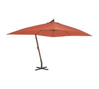 vidaXL Sombrilla jardín voladiza palo de madera terracota 400x300 cm