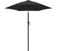 vidaXL Sombrilla negra, 200 x 224 cm, aluminio