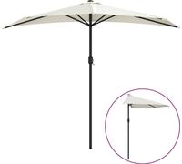 vidaXL Sombrilla para balcón con mástil de aluminio color arena, 270x144 cm, forma semicircular