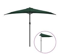 vidaXL Sombrilla para balcón con mástil de aluminio, color verde, 300x155 cm, forma semicircular