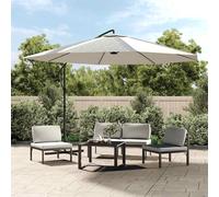 vidaXL Sombrilla voladiza 3,5 m blanco arena