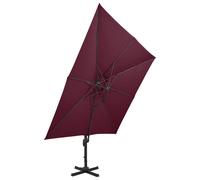 vidaXL Sombrilla voladiza con doble techo celeste 300x300 cm Color Negro, azure blue, Rojo burdeos Burgundy red