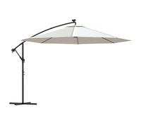 vidaXL Sombrilla voladiza con luces LED 350 cm Color Arena, Verde, Antracita Sand