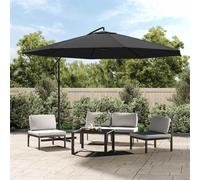 vidaXL Sombrilla voladiza con poste de aluminio gris antracita 350 cm