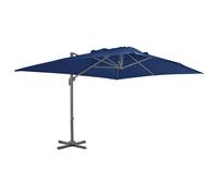 vidaXL Sombrilla voladiza de jardín poste de aluminio azul azure 4x3 m