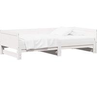 vidaXL: Somier abatible para cama individual, color blanco, 180 x 200 cm, fabricado en madera maciza de pino
