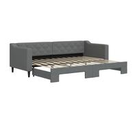 vidaXL Somier convertible, color gris oscuro, 80x200 cm, tapizado en tela