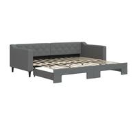 vidaXL Somier convertible, color gris oscuro, 90x200 cm, tapizado en tela