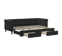 vidaXL Somier convertible con cajones, color , 80x200 cm, tapizado en terciopelo