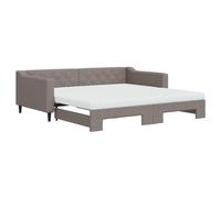 vidaXL Somier convertible con colchón, color taupe, 100x200 cm, tapizado en tela