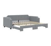 vidaXL Somier convertible de día, color gris claro, 90x200 cm, tapizado en tela