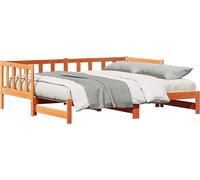 vidaXL: Somier convertible en sofá diario, color marrón cera, 203,5 x 164 x 66 cm