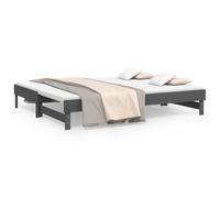 vidaXL Somier convertible gris, 2 unidades (100x200 cm), madera maciza de pino