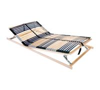 vidaXL Somier de lamas Marrón 100 x 190 cm Madera de Haya Sólida