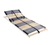 vidaXL Somier de lamas Marrón 80 x 190 cm Madera de Haya Sólida