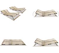 vidaXL Somier de láminas de madera, 2 unidades, con 28 láminas, 7 zonas, 80 x 200 cm - Somier - Base para cama - Estructura para colchón