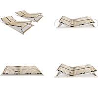 vidaXL Somier de láminas de madera, 2 unidades, con 28 láminas, 7 zonas, 90 x 200 cm - Somier - Base para cama - Estructura para colchón