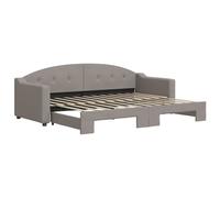 vidaXL Somier diario extensible, color taupe, 80x200 cm, tapizado en tela